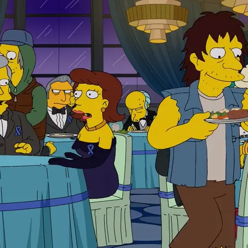 Male with gray haired blue sticker